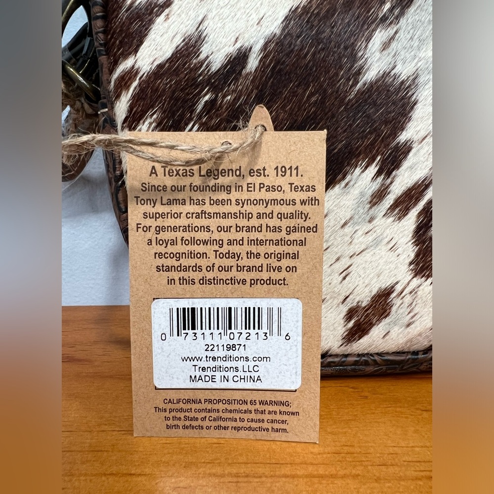 TONY LAMA NWT Genuine Cowhide Embossed Leather Tooled Accents Crossbody Bag NEW - Picture 4 of 13